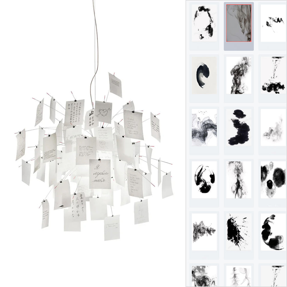 Paper Chandelier ? 23.6″ x H 23.6″ / lnk Smoke Chandelier