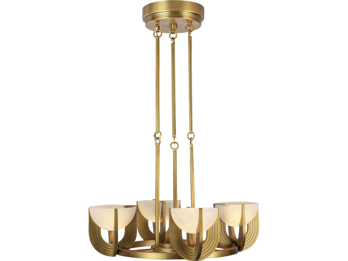 Alora Lighting Colette Vintage Brass Alabaster LED Mini Chandelier product view
