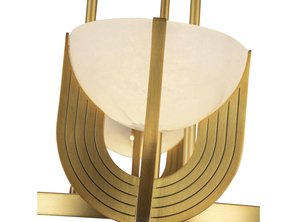 Alora Lighting Colette Vintage Brass Alabaster LED Mini Chandelier product view