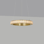 Alabaster Avalon Halo Chandelier ? 23.6″ x H 3.1″ / Brass / Warm Light Chandelier