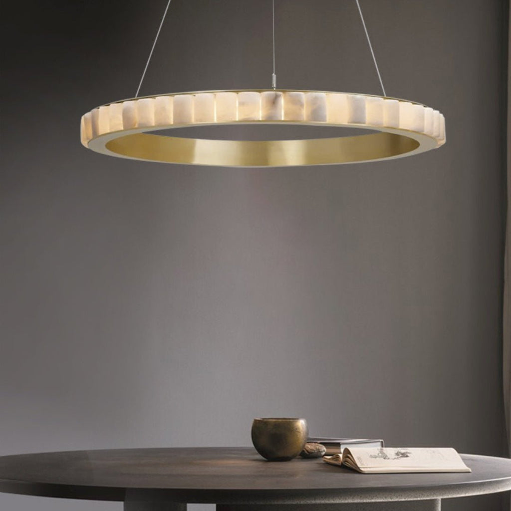Alabaster Avalon Halo Chandelier Chandelier