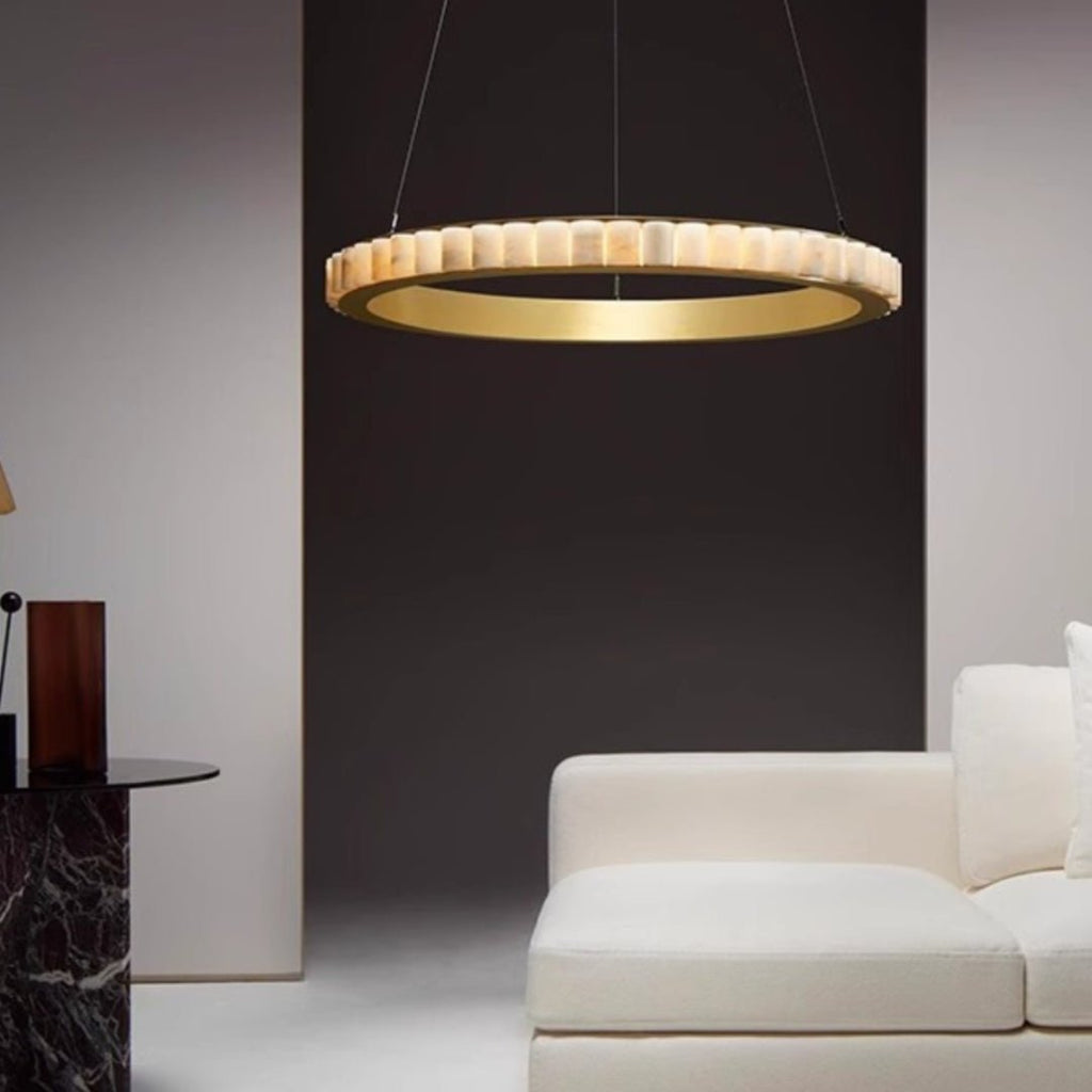 Alabaster Avalon Halo Chandelier Chandelier