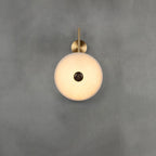 Alabaster Eclipse Wall Light ∅ 11.8″ x H 18.1″ / Brass & White Wall lamp