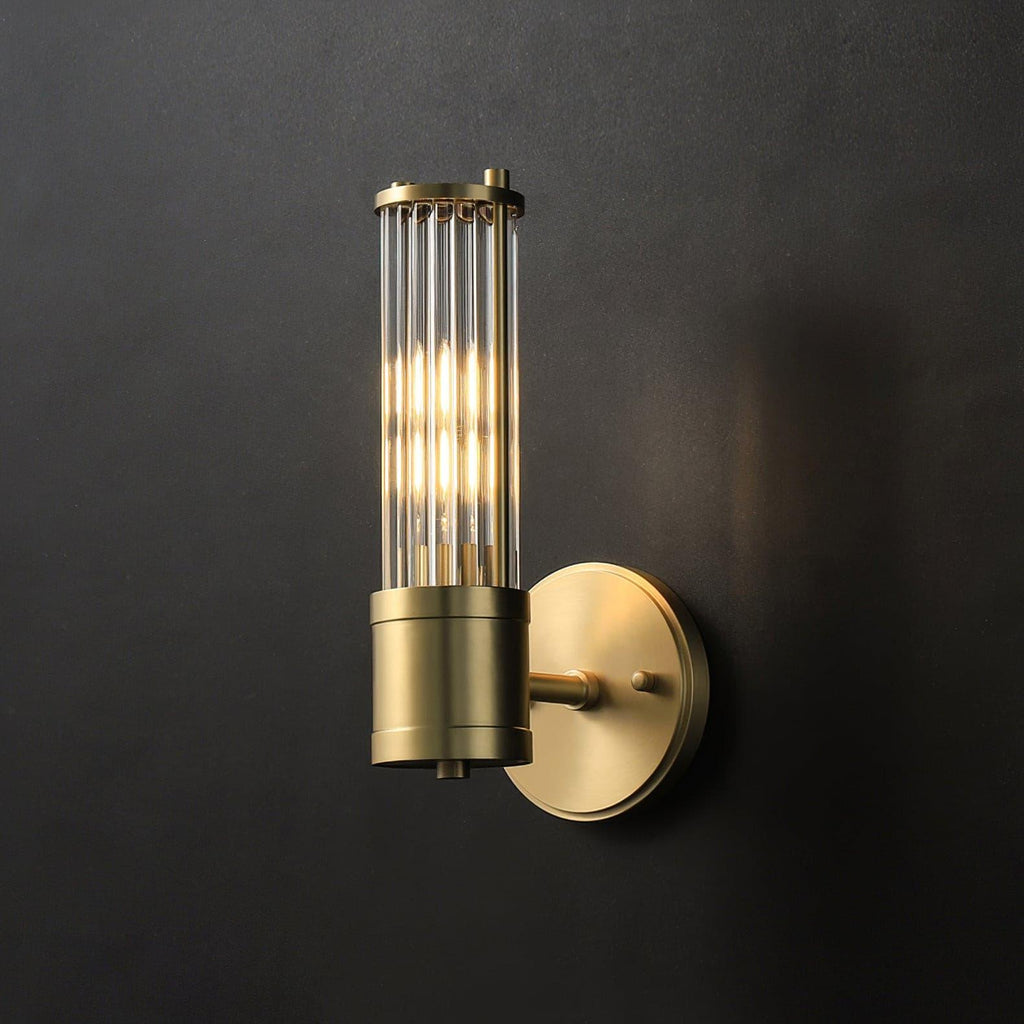 Allen Brass Wall Lamp ∅ 6.3″ x H 11.8″ / Dia 16cm x H 30cm / Brass & Clear Wall lamp