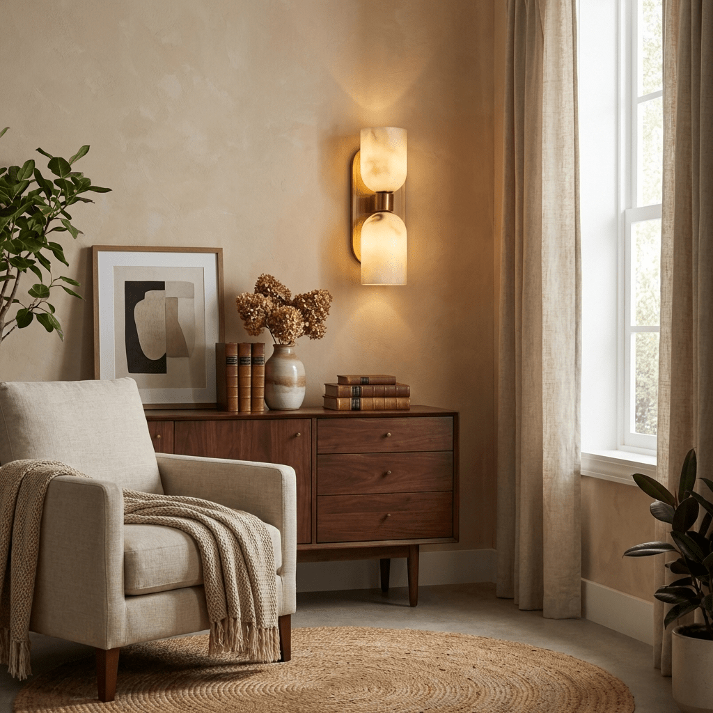 Aurelian Twin Alabaster Wall Light product view