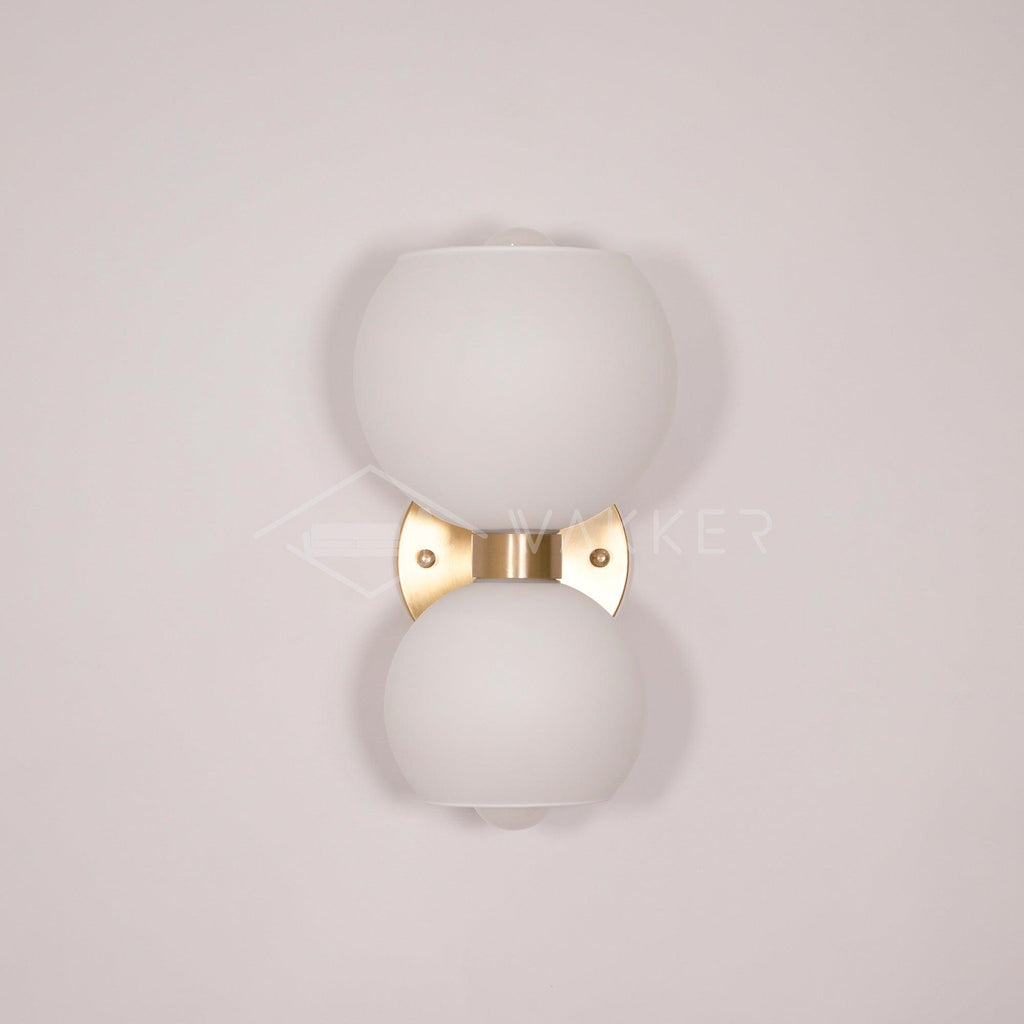 Betty Wall Lamp ∅ 5.9″ x H 9.8″ / Dia 15cm x H 25cm / Brass / White Wall lamp