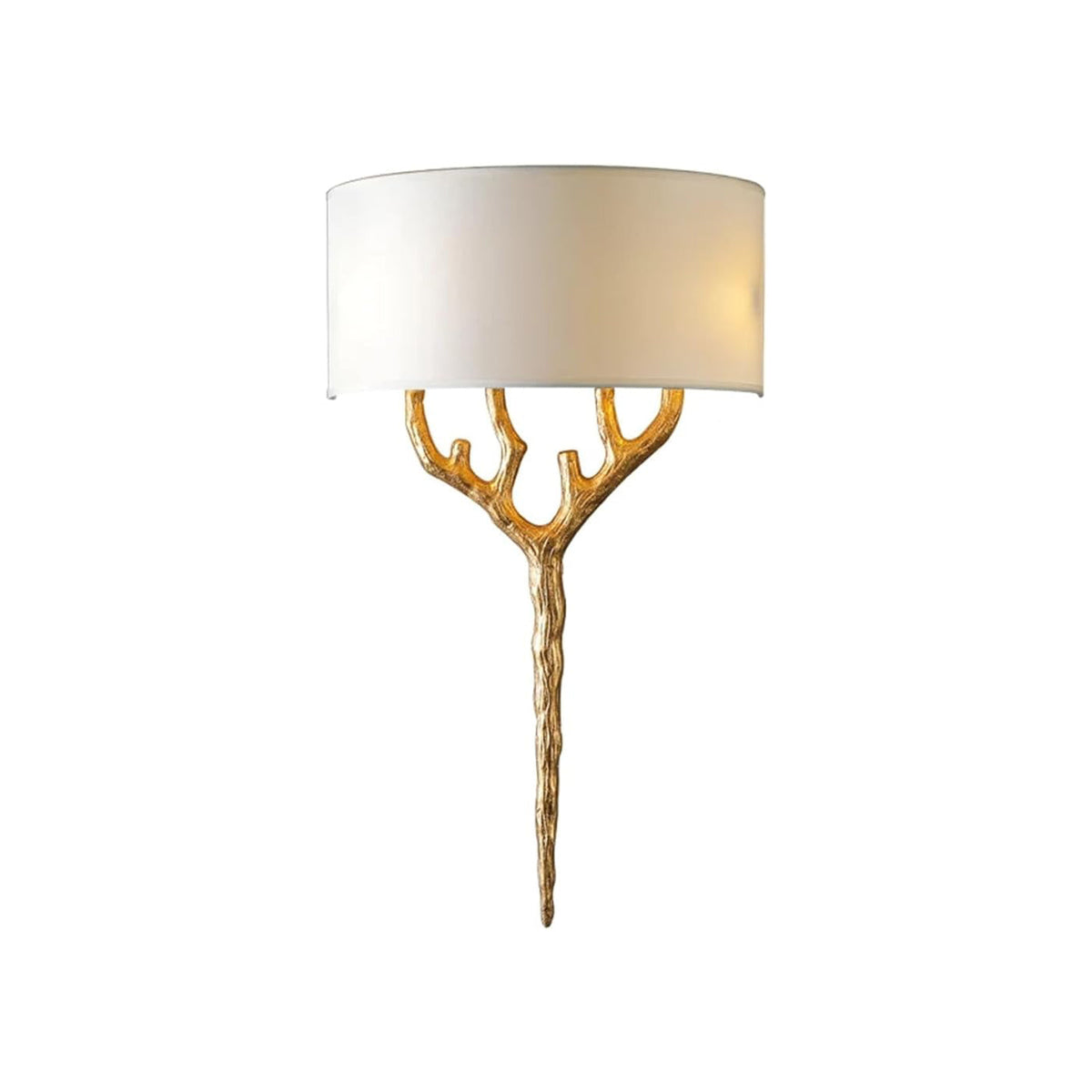 Brass Branch Wall Lamp ∅ 18.9″ x H 26.8″ / Dia 48cm x H 68cm / Brass & White / Single Wall lamp