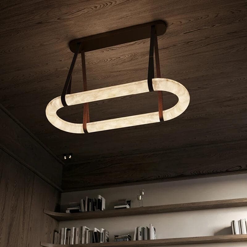 Circle Alabaster Chandelier Chandelier
