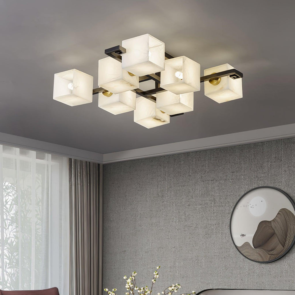 Cubist Alabaster Cluster Ceiling Lamp product view