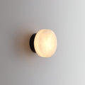 Cylindrical Alabaster Wall Light ∅ 5.9″ x H 2.8″ / Brass & White / Warm Light Wall lamp