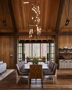 Brass Glass Drop Chandelier Chandelier