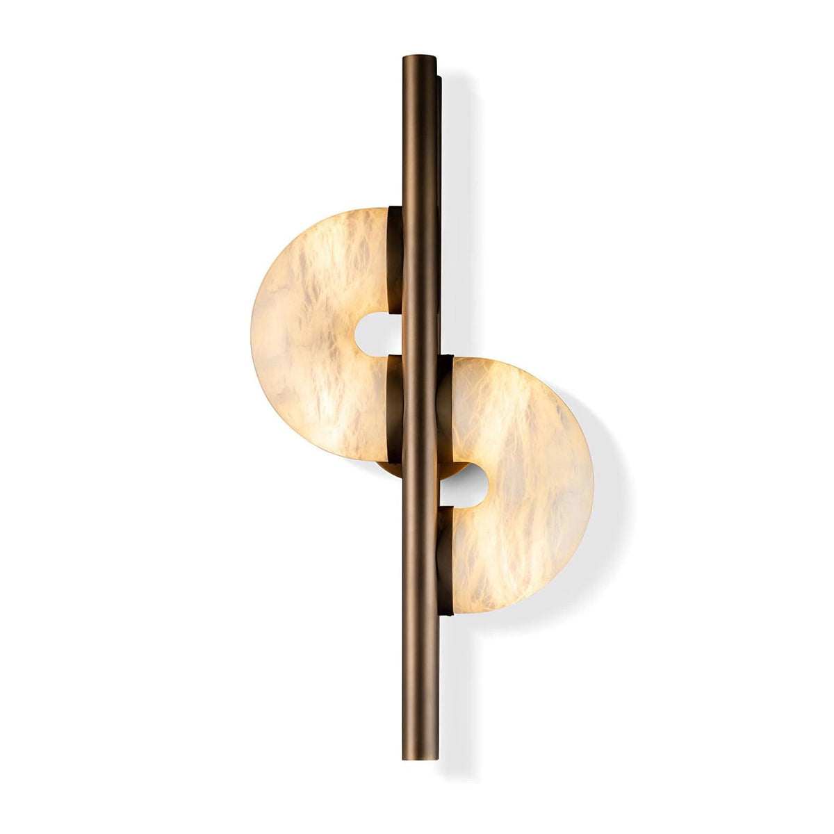 Dolly Alabaster Wall Lamp ? 11.8″ x H 23.6″ / Dia 30cm x H 60cm / Antique bronze & White / Warm Light Wall lamp