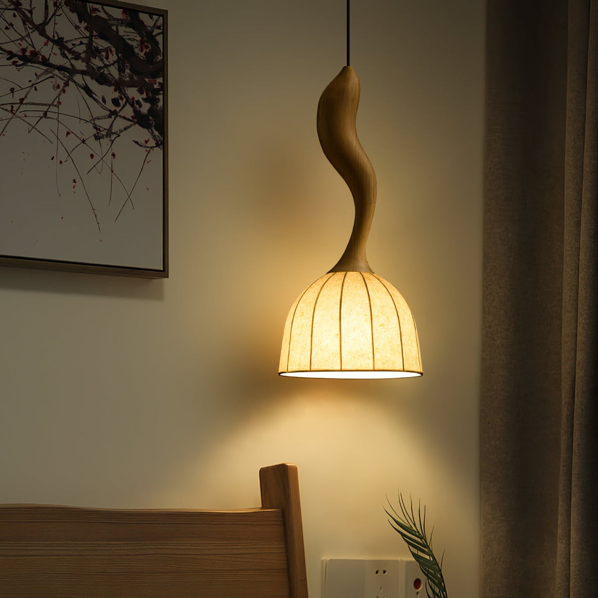 Elowen Twisted Wood Pendant Light