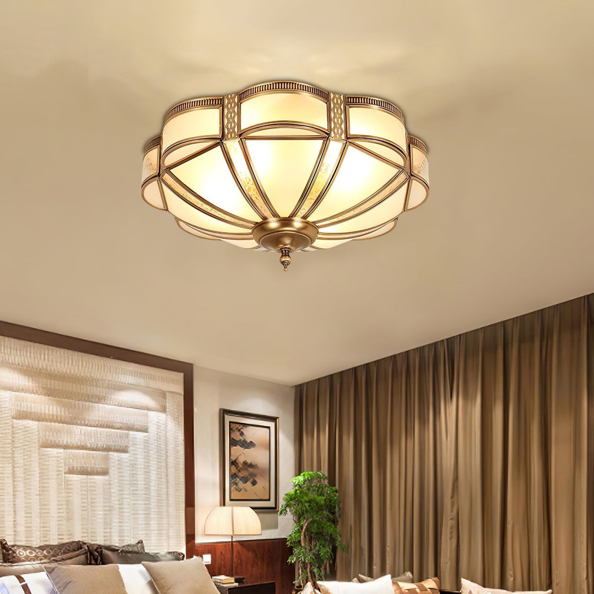 Floral Brass Ceiling Lamp Floor lamp