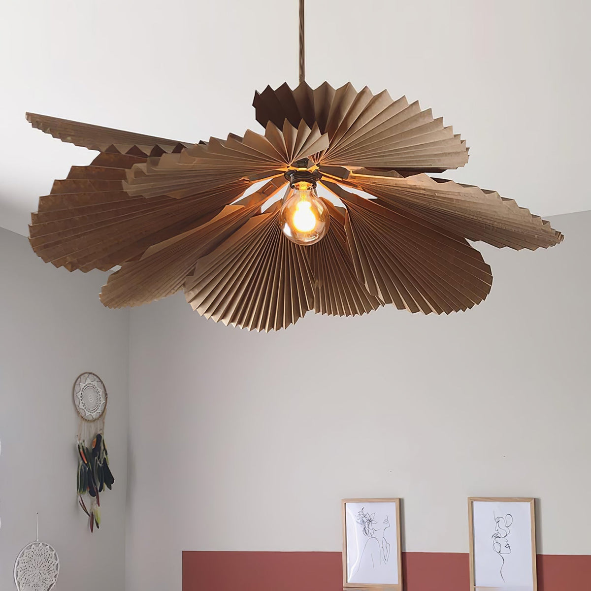 Folded Leaf Lotus Pendant Lamp Chandelier