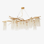 Forest Dawn Brass Chandelier L 63″ x W 31.5″ x H 17.7″ / Brass Chandelier