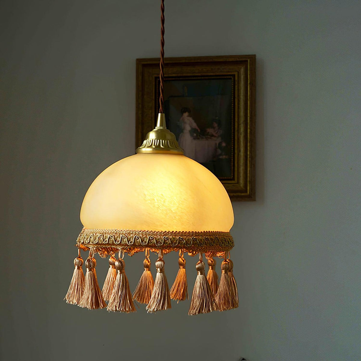 French Tassels Brass Pendant Light product view