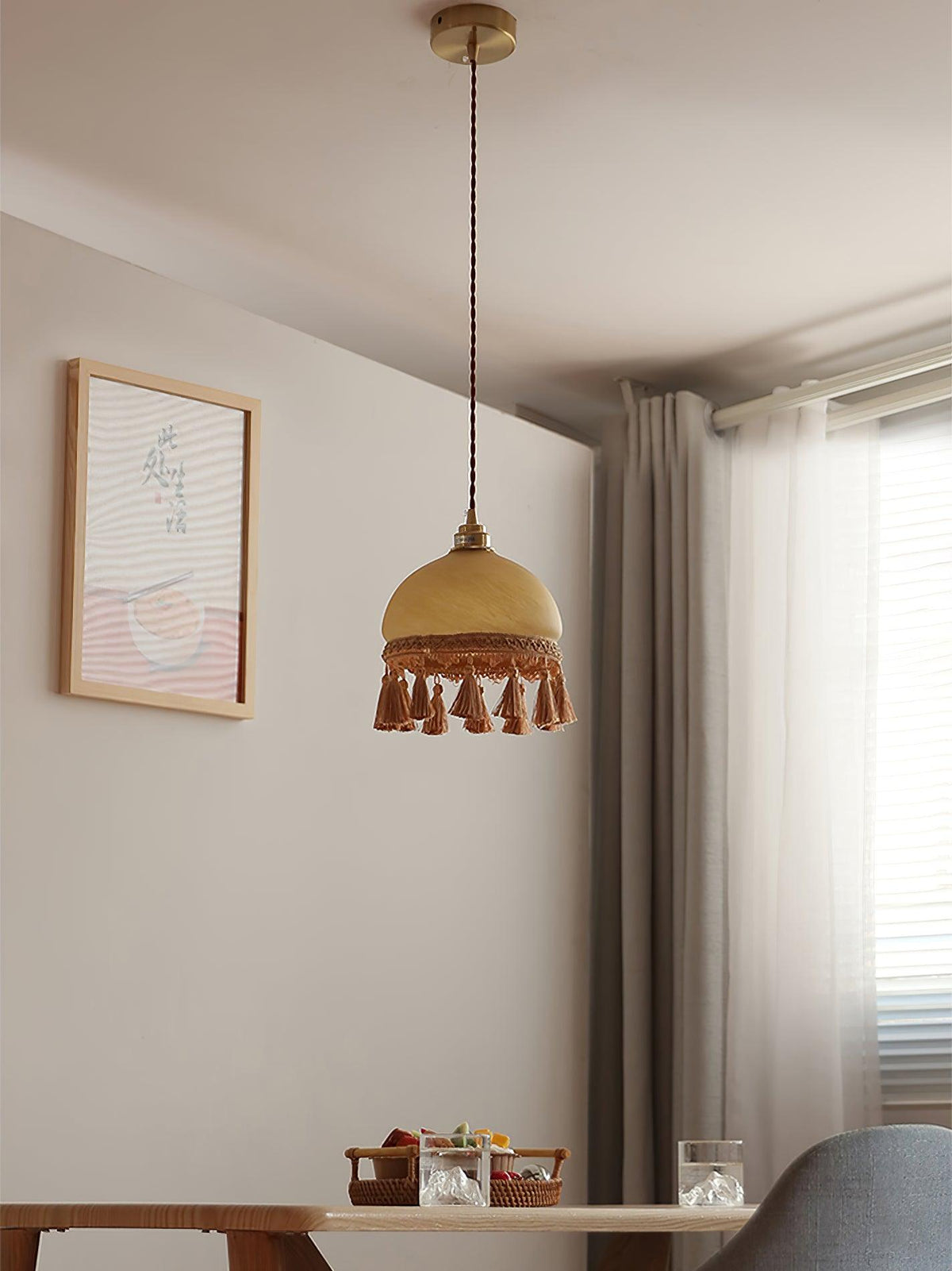 French Tassels Brass Pendant Light product view