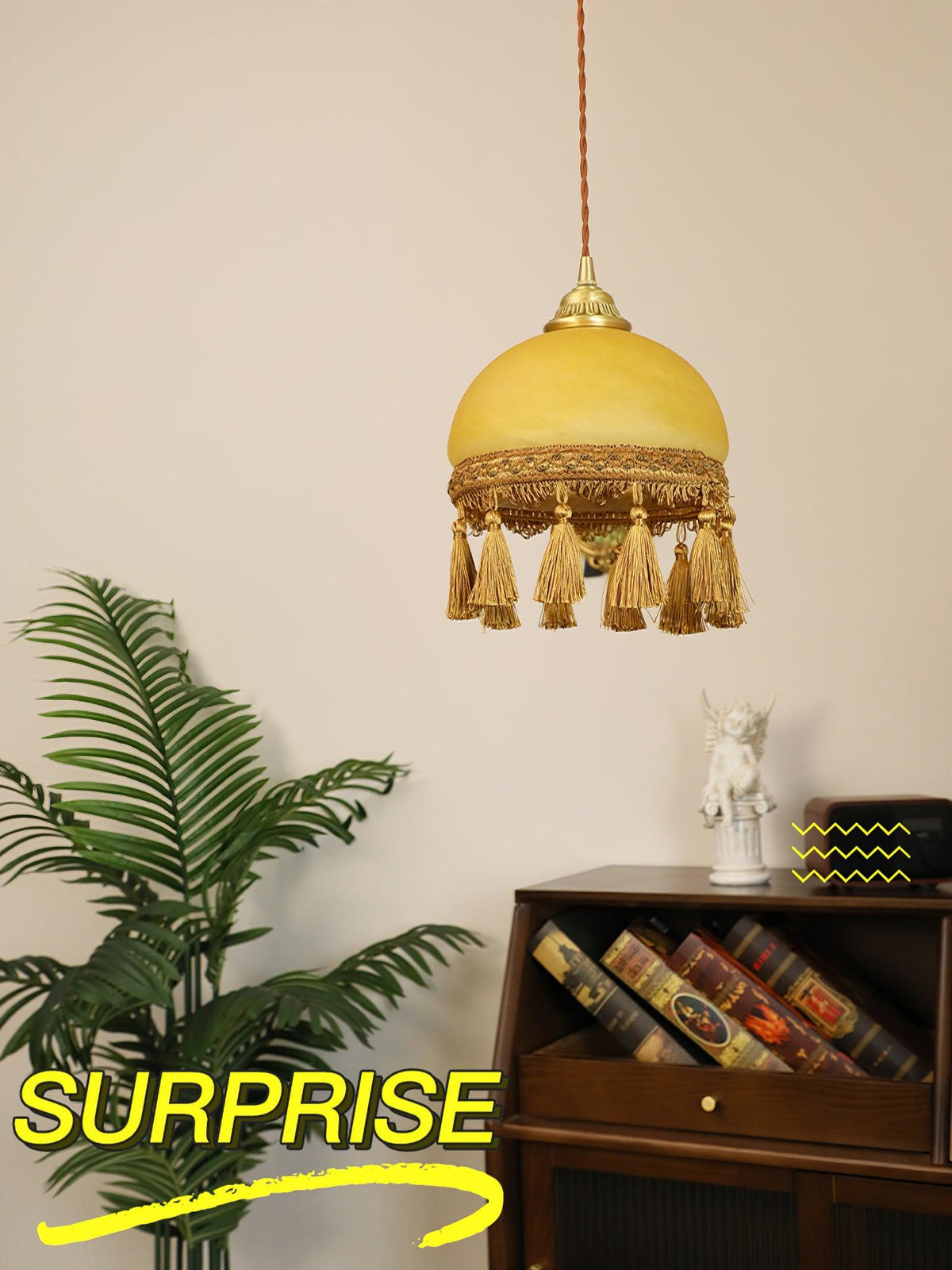 French Tassels Brass Pendant Light product view