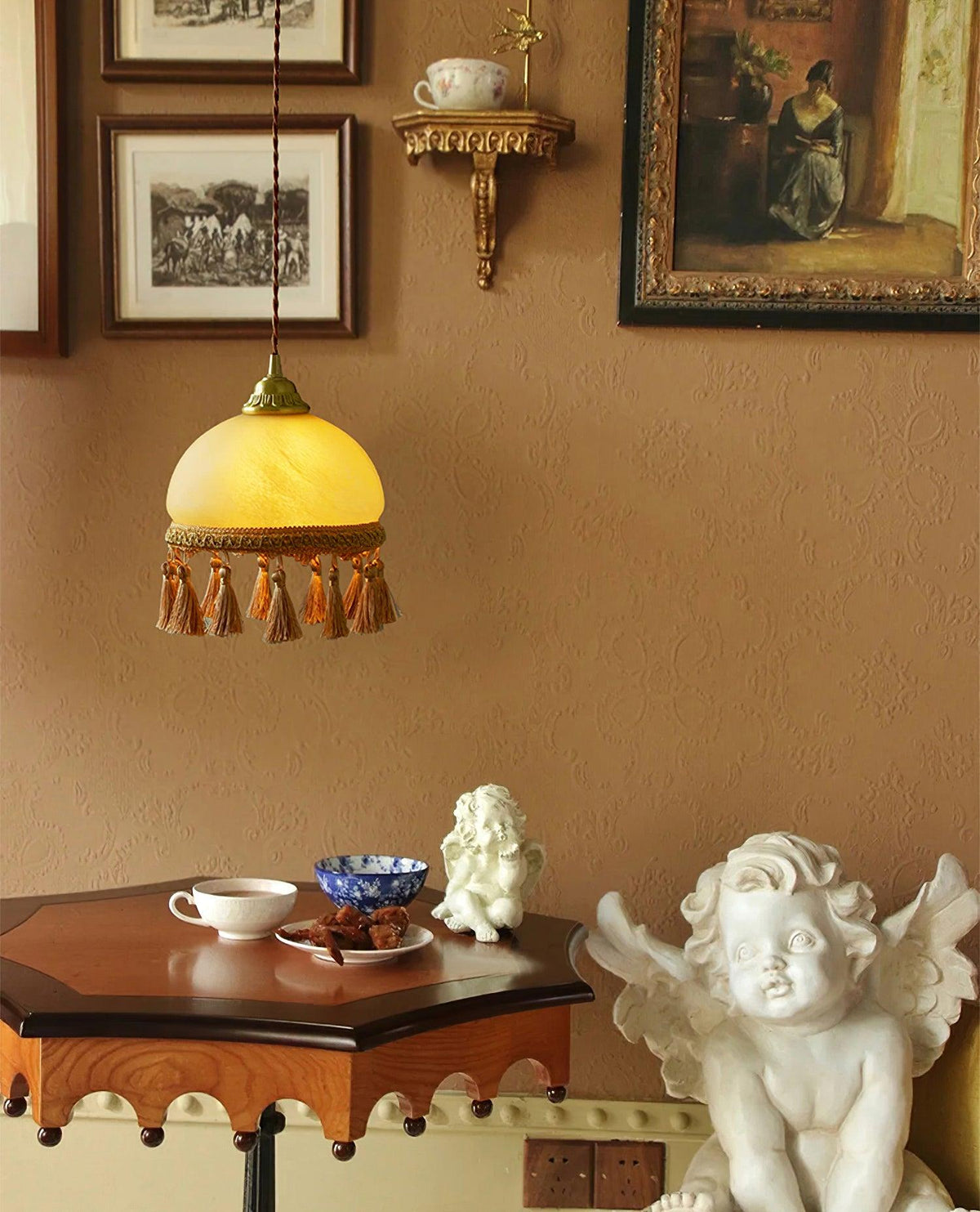French Tassels Brass Pendant Light product view