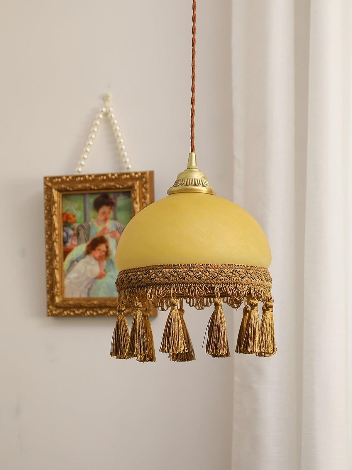 French Tassels Brass Pendant Light product view