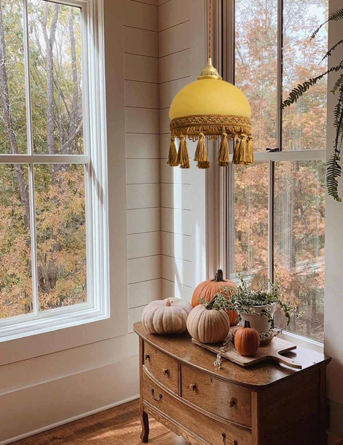 French Tassels Brass Pendant Light product view