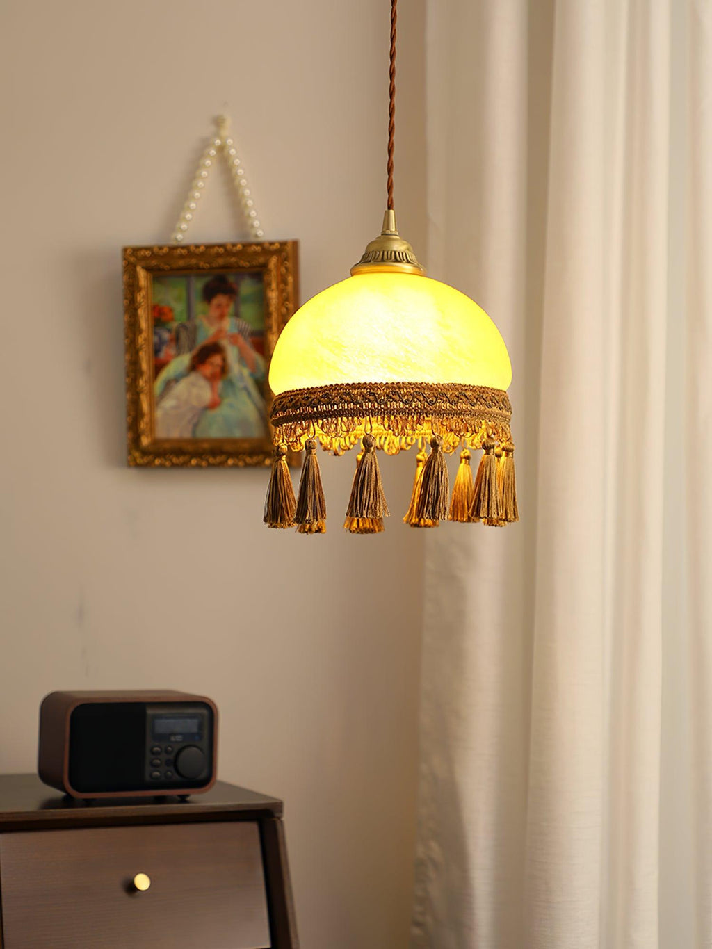 French Tassels Brass Pendant Light product view