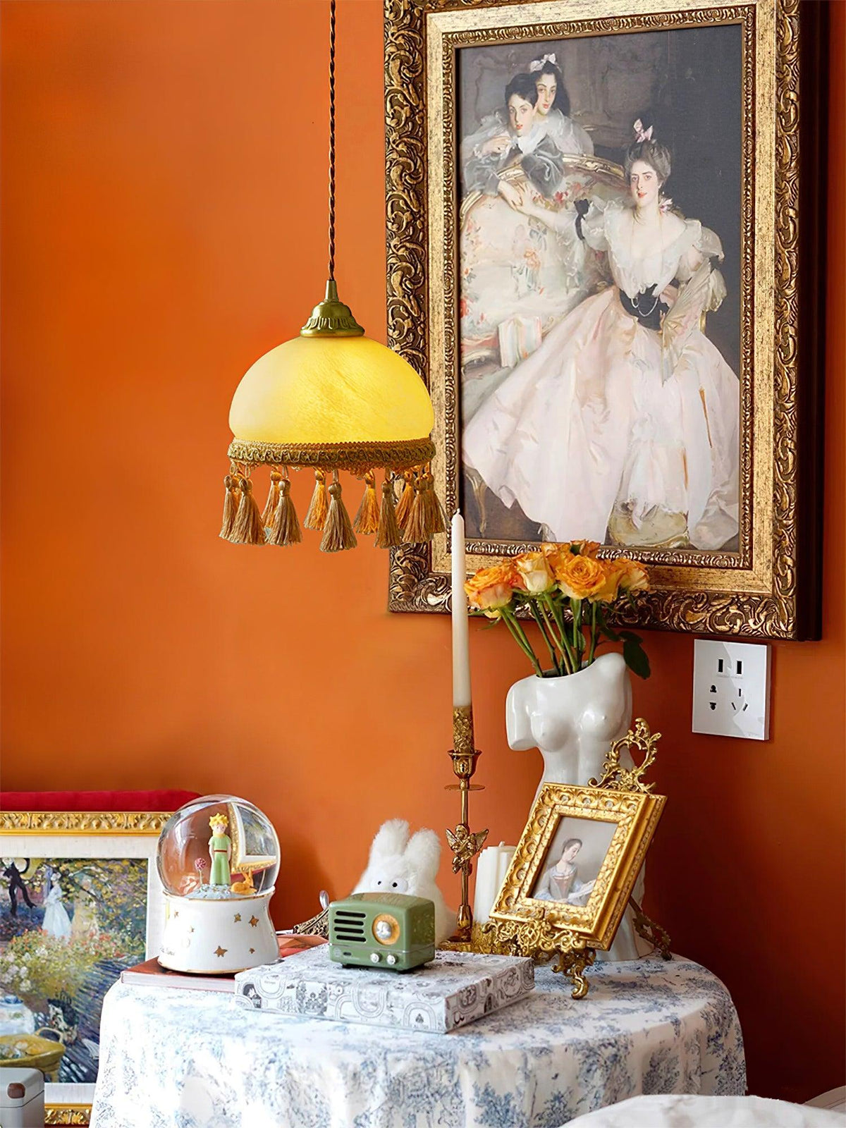 French Tassels Brass Pendant Light product view