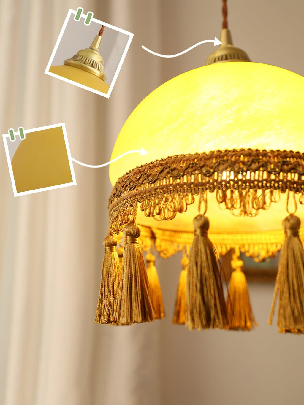 French Tassels Brass Pendant Light product view