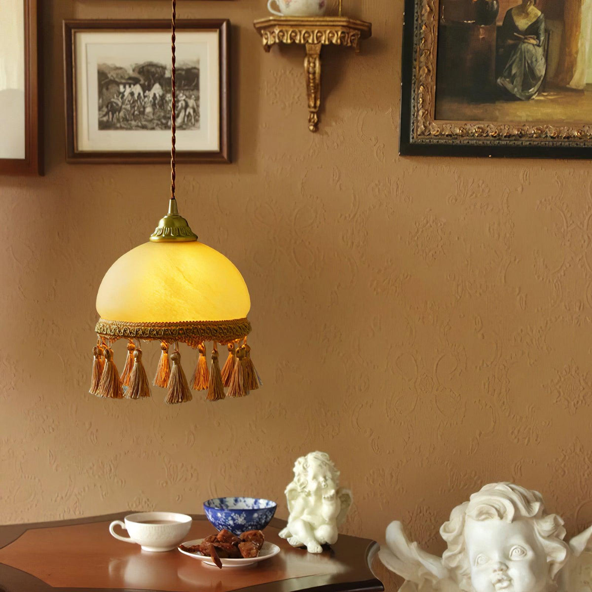 French Tassels Brass Pendant Light product view