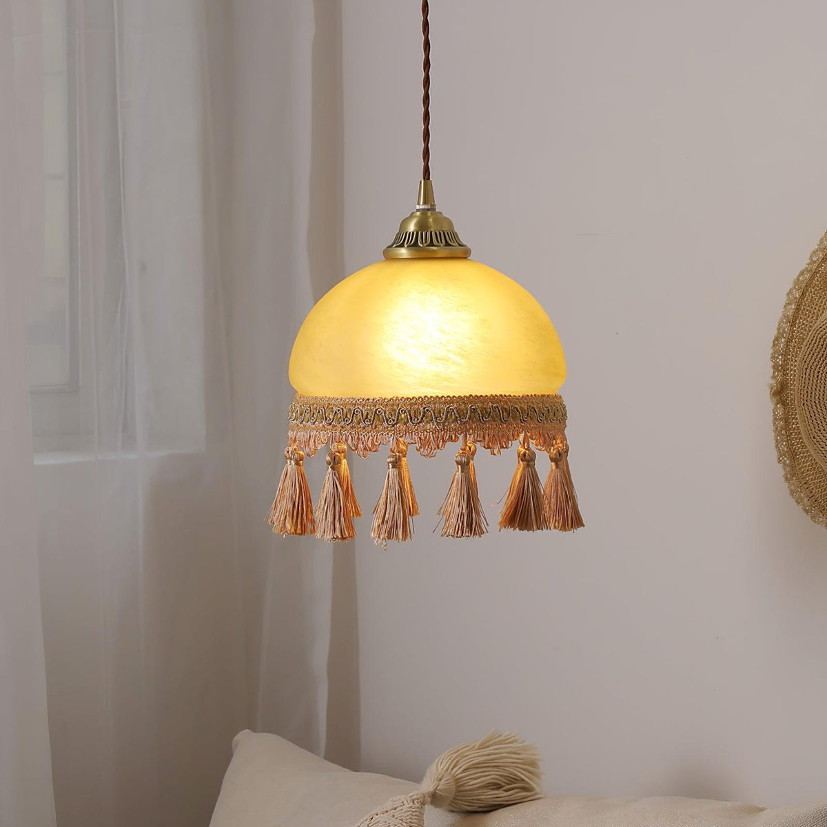 French Tassels Brass Pendant Light product view