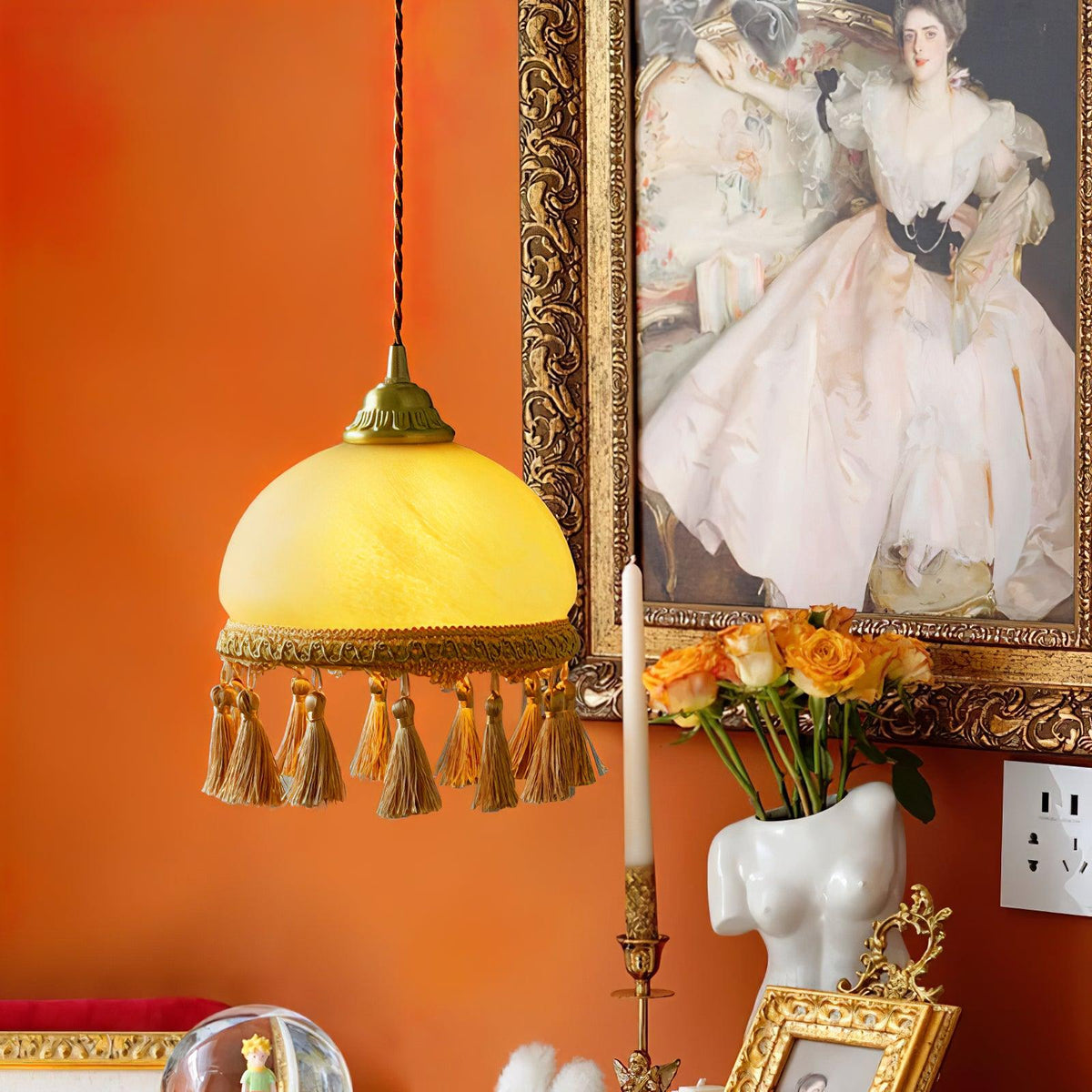 French Tassels Brass Pendant Light product view