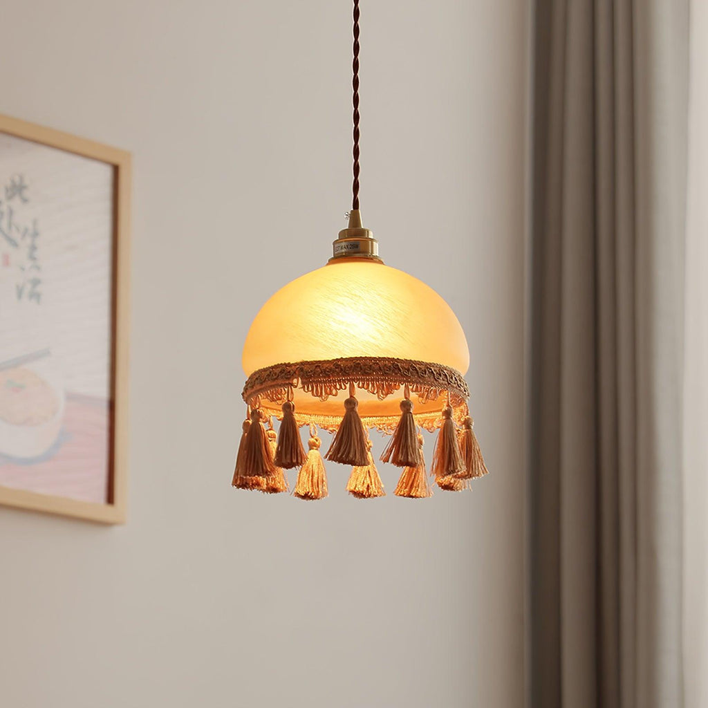 French Tassels Brass Pendant Light product view