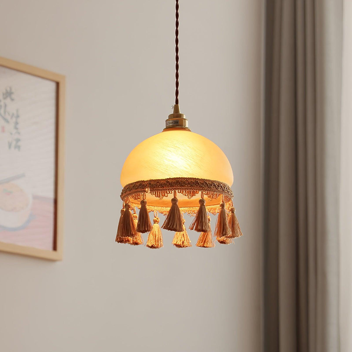 French Tassels Brass Pendant Light product view