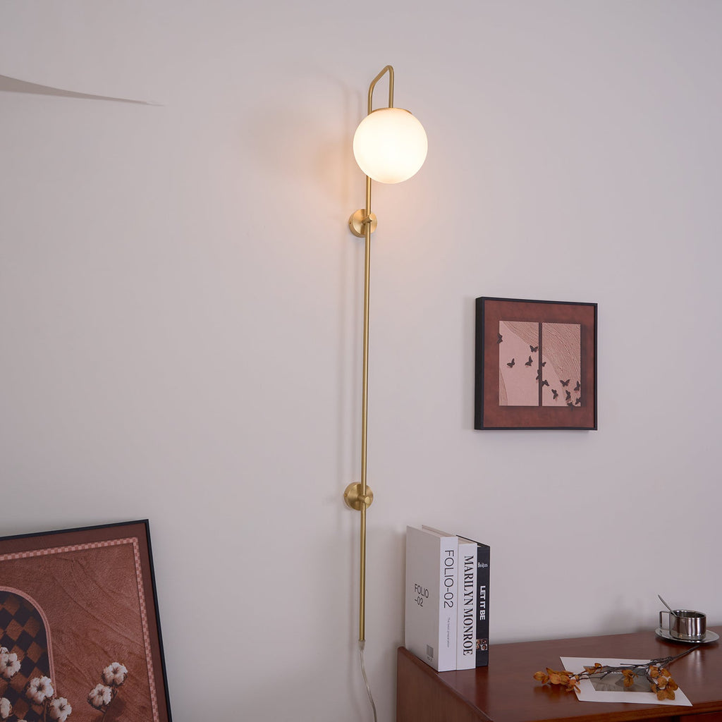 Globe Brass Plug-in Wall Sconce product view