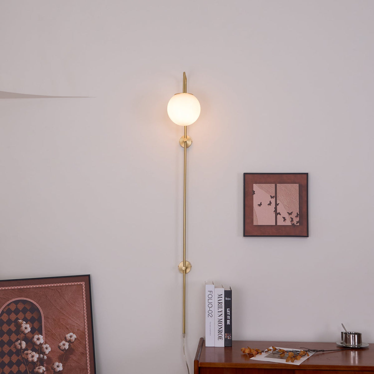 Globe Brass Plug-in Wall Sconce product view