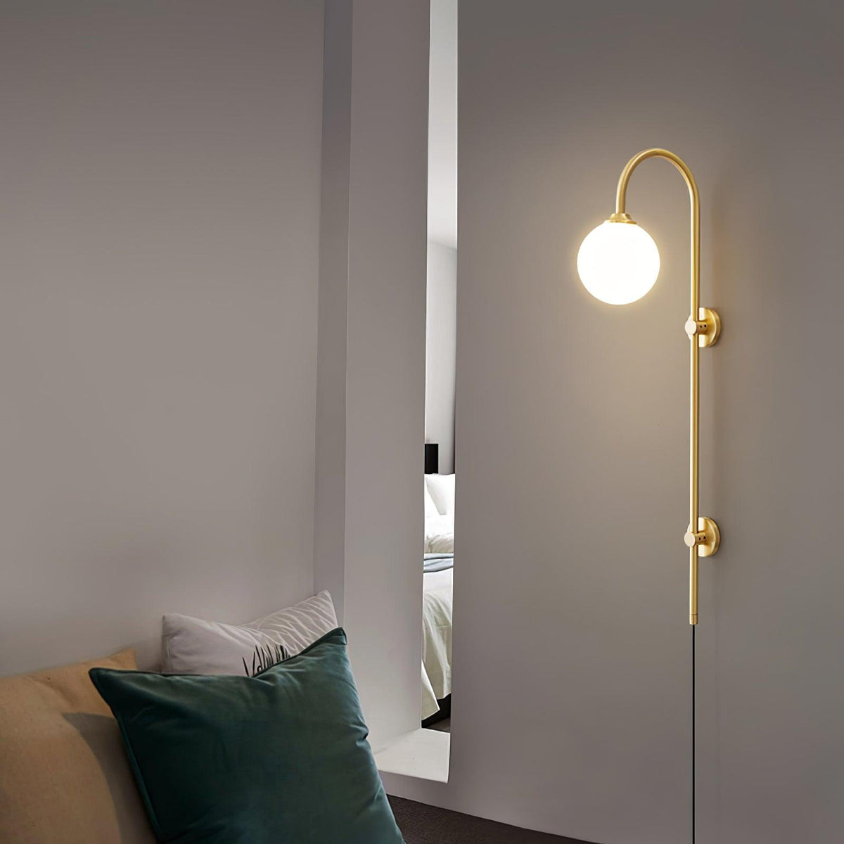 Globe Brass Plug-in Wall Sconce product view