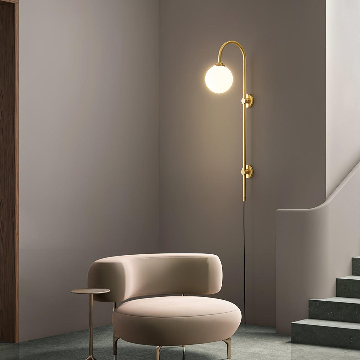 Globe Brass Plug-in Wall Sconce product view