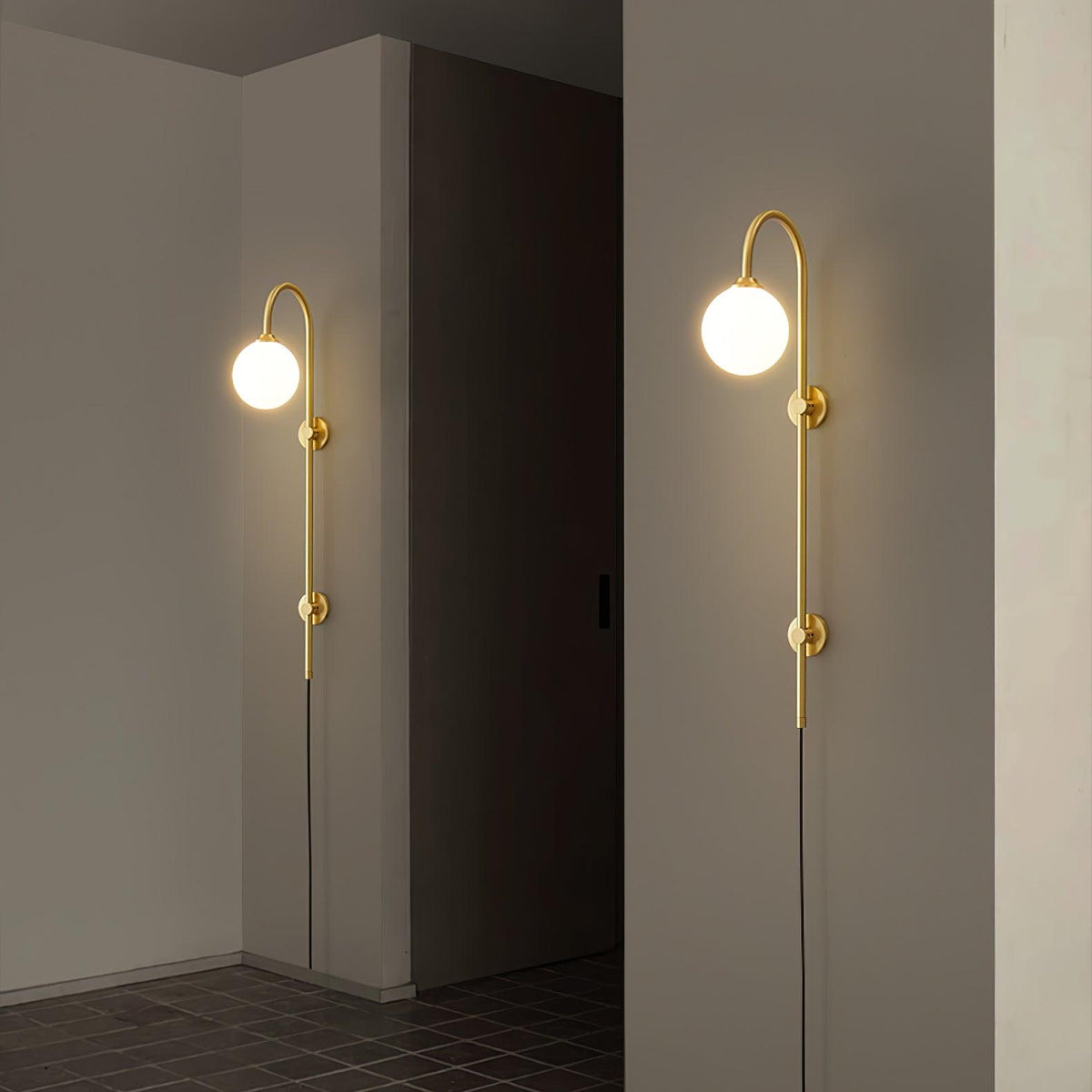 Globe Brass Plug-in Wall Sconce product view