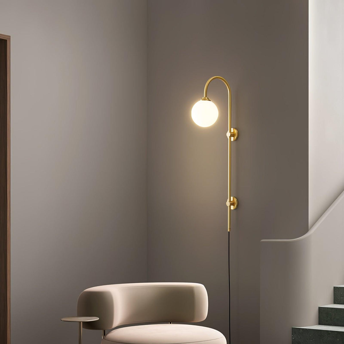 Globe Brass Plug-in Wall Sconce product view