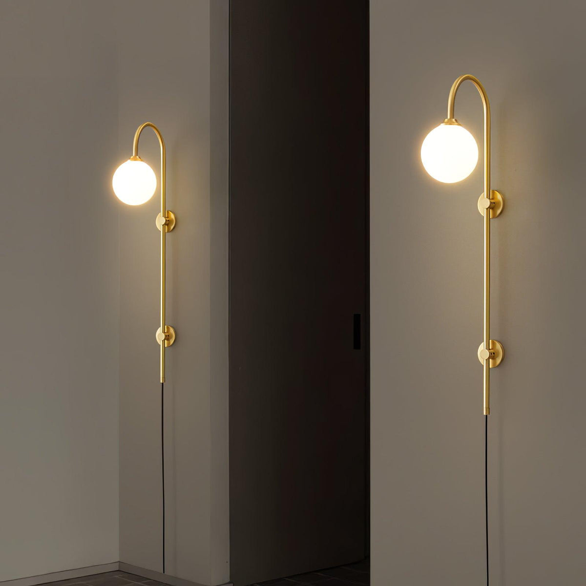 Globe Brass Plug-in Wall Sconce product view