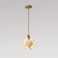 Harvest Alabaster Pendant Lamp Small ∅ 7.9″ x H 7.9″ / Brass & White / Warm Light Pendant light