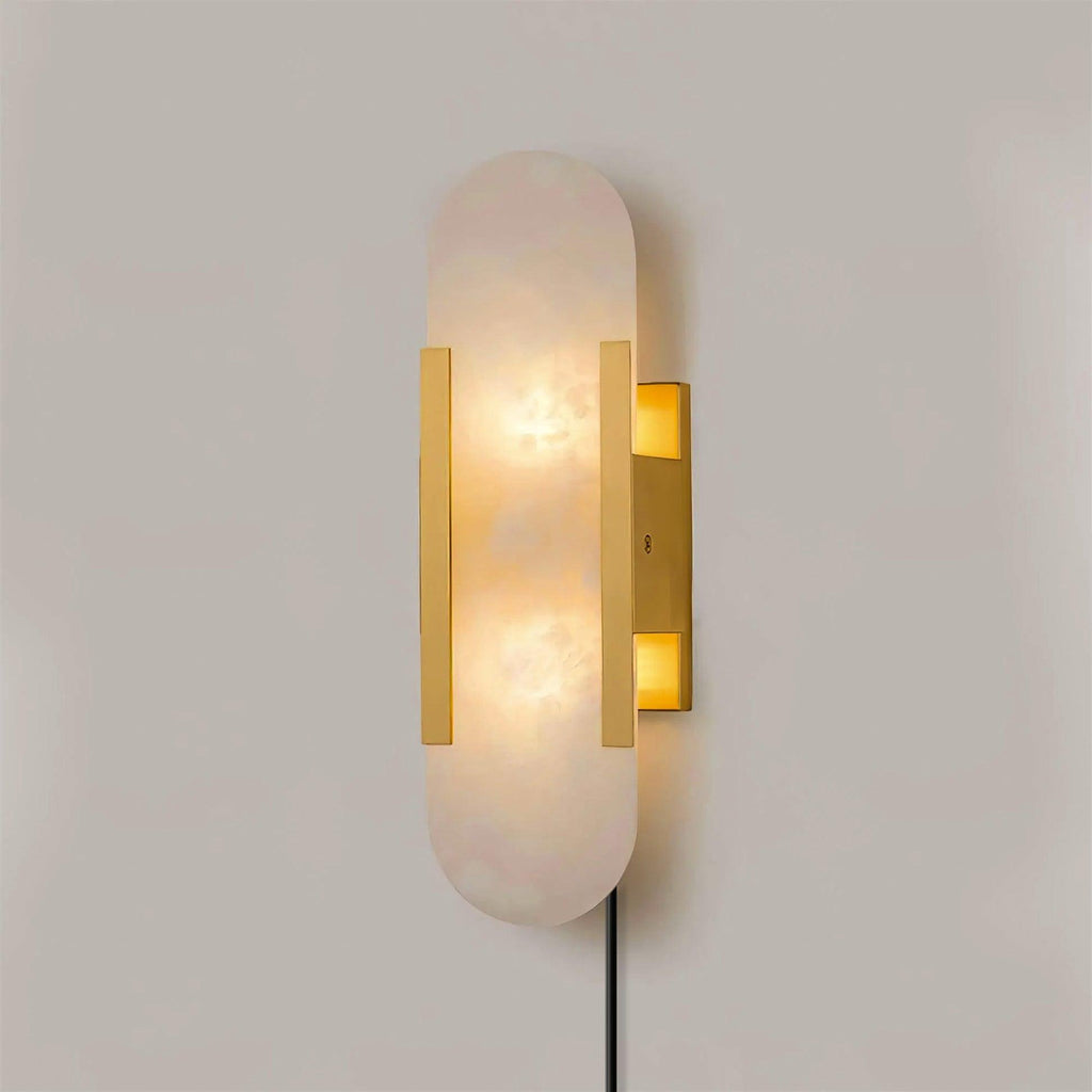 Oblong Alabaster Plug-in Wall Sconce product view