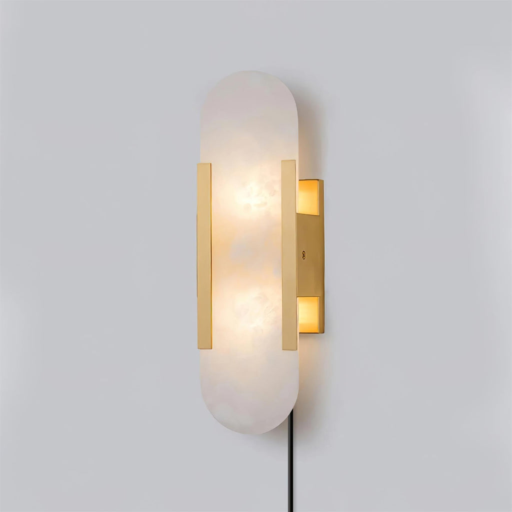 Oblong Alabaster Plug-in Wall Sconce product view