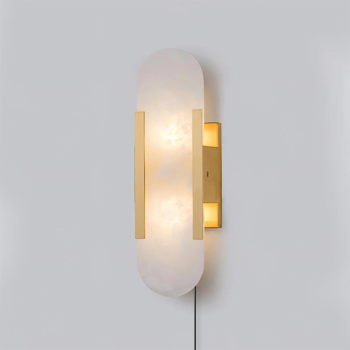 Oblong Alabaster Plug-in Wall Sconce product view