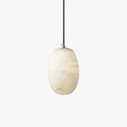 Pebble Alabaster Pendant Lamp ? 3.9″ x H 5.9″ / Dia 10cm x H 15cm / Brass & White Pendant light