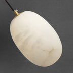 Pebble Alabaster Pendant Lamp ? 3.9″ x H 5.9″ / Dia 10cm x H 15cm / Brass & White Pendant light