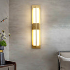 Rectangular Alabaster Brass Wall Sconce Wall lamp