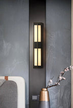 Rectangular Alabaster Brass Wall Sconce Wall lamp