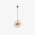 Round Alabaster Wall Lamp ∅ 9.8″ x H 51.1″ / Dia 25cm x H 130cm / Brass & White / Warm Light Wall lamp